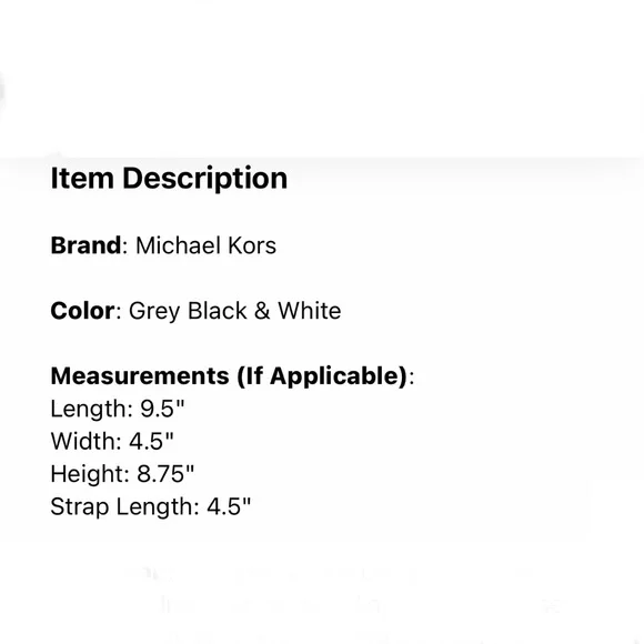 Michael Kors satchel/crossbody gray with black handles and white accordion sides - Picture 3 of 9